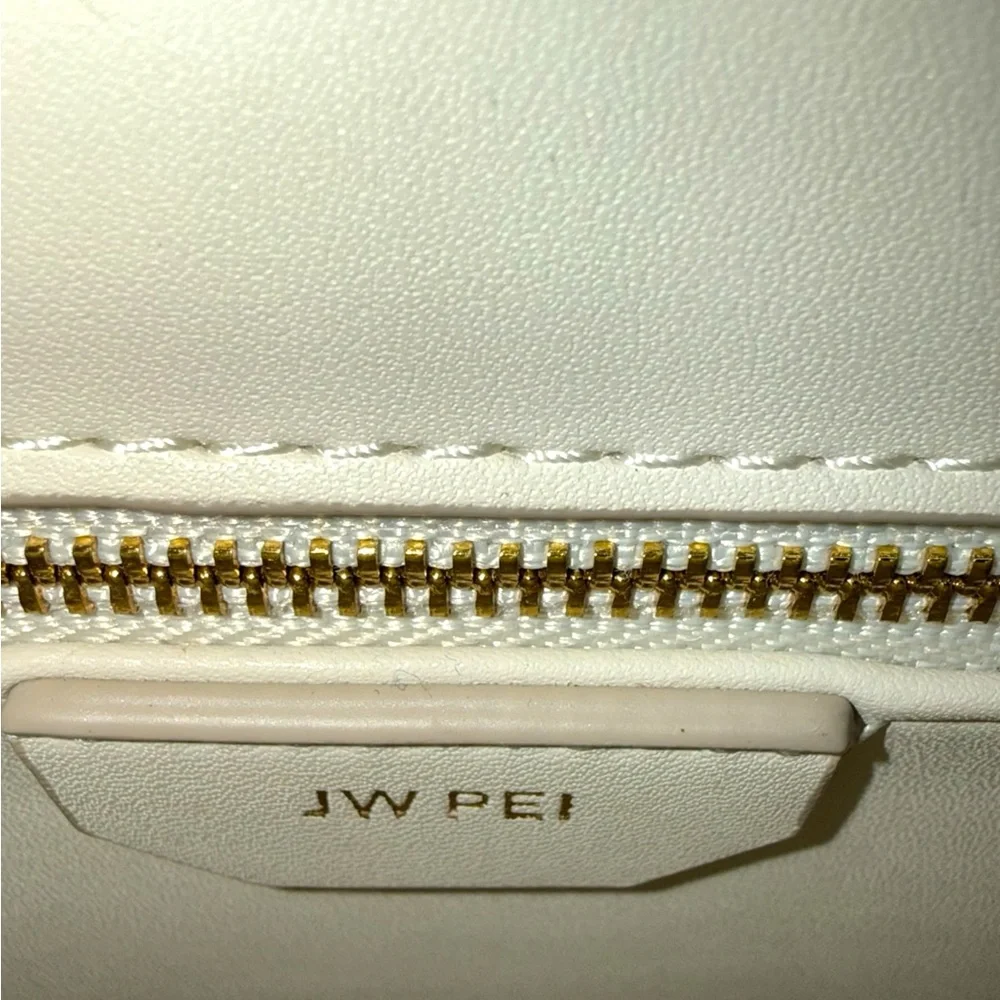 JW Pei Croc Embossed Mini Shoulder Bag Cream Vegan Leather Gold Hardware - Picture 11 of 13